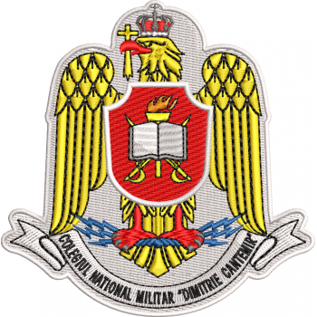 Emblema Colegiului Național Militar „Dimitrie Cantemir” format 9 cm x 9 cm